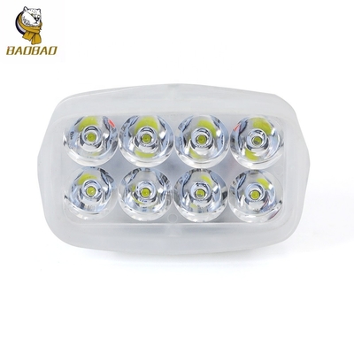 8 LED 12V প্লাস্টিক সাদা কেসিং মোটরসাইকেল LED হেডলাইটের জন্য বহু রঙের
