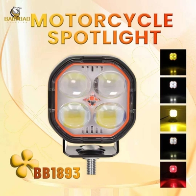 4 LED সাদা লাল হলুদ প্রজেক্টর স্পটলাইট মোটরসাইকেলের জন্য এলইডি আলো গাড়ির জন্য