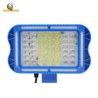 42 LED লাল নীল সাদা হলুদ ফ্ল্যাশ অ্যালুমিনিয়াম নীল কেস মোটরসাইকেল হেডলাইট