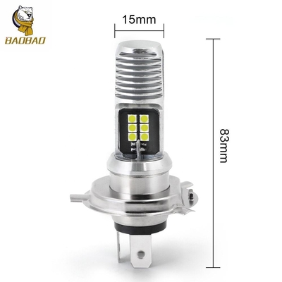 16W হোয়াইট মেটাল বাল্ব মিনি ড্রাইভিং LED লাইট H4 BA20D বাইক হেডলাইট