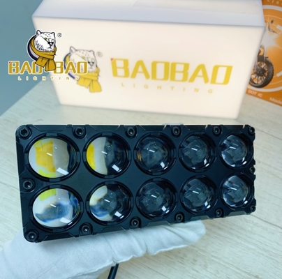 10 Beads Fog Light অ্যালুমিনিয়াম RGB সাদা হলুদ ফ্ল্যাশ দ্বৈত রঙের মোটরসাইকেল খুচরা যন্ত্র