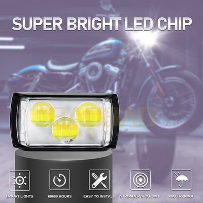 80V 3 Beads মেটাল ডুয়াল কালার ফ্ল্যাশিং রেড ব্লু মোটরসাইকেল এলইডি লুসেন্সি স্পটলাইট