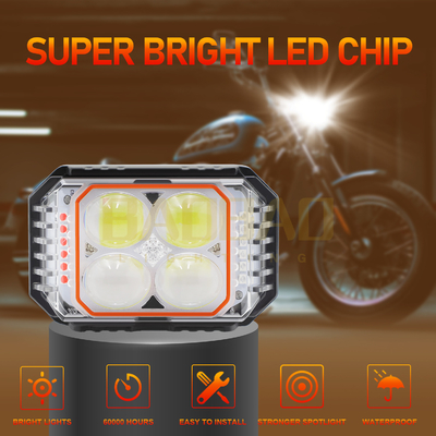 80V 4 Beads সাদা হলুদ ফ্ল্যাশিং মাল্টি রঙের মেটাল মোটরসাইকেল LED লাইট