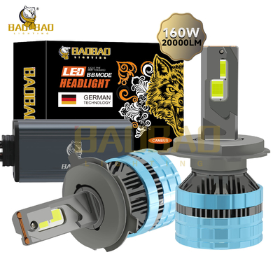 H4 160W লোহা গাড়ি নেতৃত্বাধীন হেডলাইট বাল্ব S22 হোয়াইট হাই পাওয়ার অটো পার্টস
